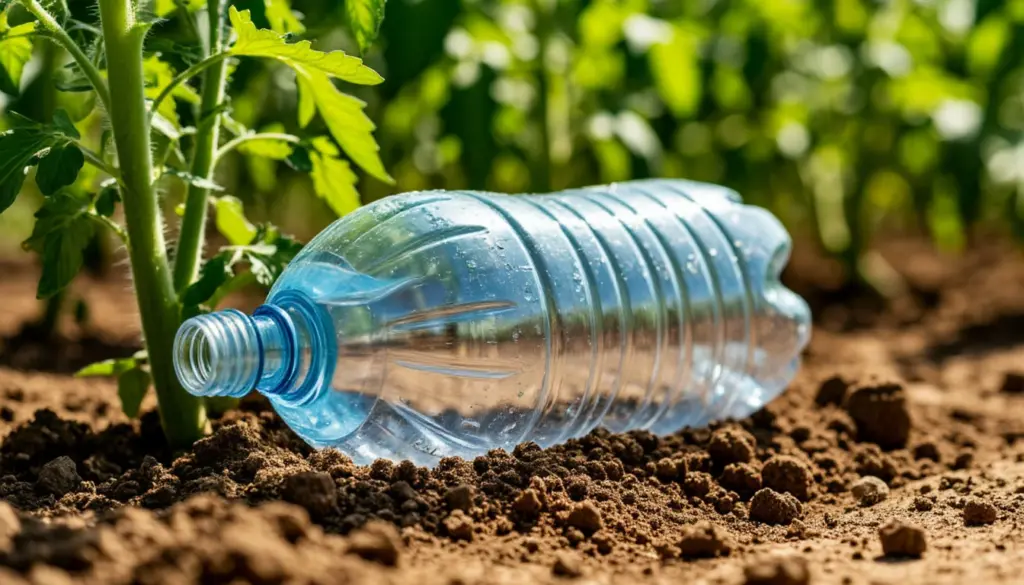 Plastikflasche umgekehrt in die Erde: Wie du deine Tomaten automatisch bewässerst