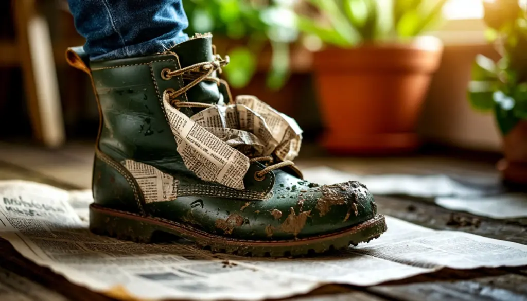 Zeitungspapier in nassen Gartenschuhen: Der Trick, der Schimmel und Geruch über Nacht eliminiert
